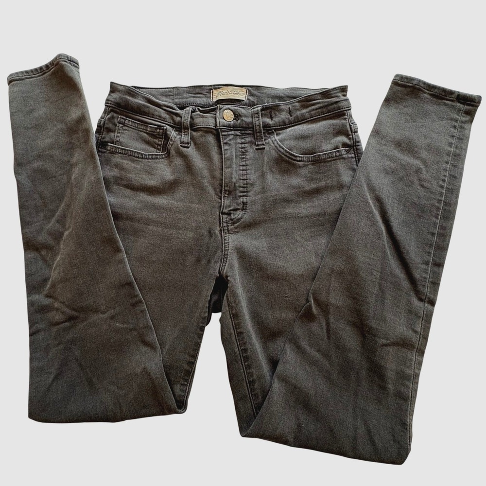 Madewell Roadtripper Skinny Jeans 28 Black Faded Bennett Stretch Mid High Rise